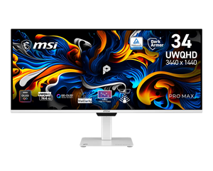 จอภาพ PRO MAX 341QPXW14G ขนาด 34 นิ้ว 21:9 UWQHD QD-OLED 144Hz 0.03ms 98W Type-C PD KVM 2.0 จอภาพสำหรับนักออกแบบมืออาชีพ - Product Image 1