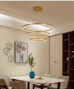 戒指吊灯简约奢华圆形金戒指餐厅客厅卧室发光二极管吊灯 - Product Image 5