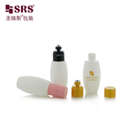 Bouteille à bille en plastique HDPE mat personnalisée avec bouchon rotatif marche/arrêt pour les liquides de massage et de soin de la peau