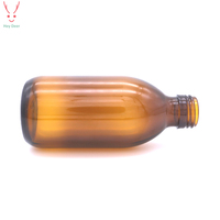 Bouteille en verre de sirop contre la toux ambré de 200ml avec bouchon doré