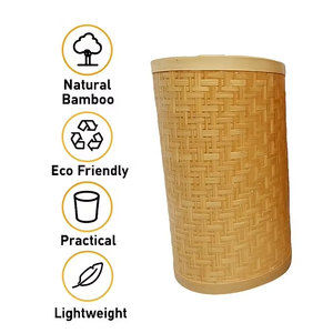 Lámpara Colgante Moderna de Bambú con Textura Artesanal, Lámpara de Techo Natural de la India - Product Image 2