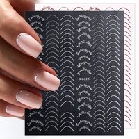 Qianya 3D Stripe Lines Nail Sticker Rose Gold Gel Polish Stickers Manucure Polisseuse Matière Plastique Manucure Set Striping Tape