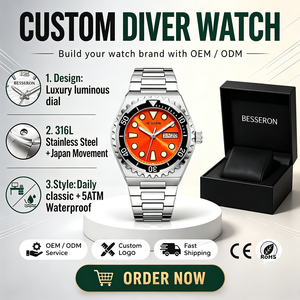 Diseña Tu Propio Reloj de Marca Personalizada 2026 con Movimiento de Cuarzo Japonés, Caja de Acero Inoxidable de 42 mm y Esfera de Cristal para Hombre - Product Image 6
