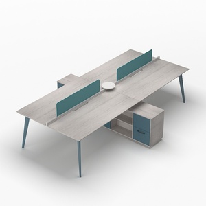 Poste de travail de bureau moderne personnalisé en panneau mélaminé E1 pour usage domestique, poste de travail de bureau personnalisé pour le personnel - Product Image 6