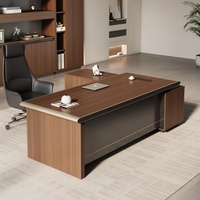 Bureau de direction modulaire en L extensible de luxe moderne, conception à panneaux, base mobile, montage facile, pour usage domestique et commercial, en bois