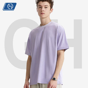 T-shirt en coton peigné 220g style West Coast, couleur unie américaine, manches courtes, streetwear pour hommes, vente en gros OEM - Product Image 1