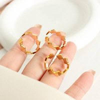 Bague géométrique pour couples, design ouvert minimaliste couleur or, bijoux de mode, vente en gros