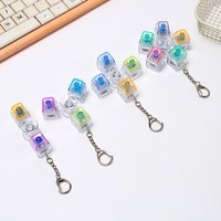 Porte-clés Fidget Spinner Lumineux avec 5 Touches de Clavier Mécanique et LED, Jouet Sensoriel Anti-Stress, Cadeau