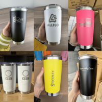 Bouteille isotherme portable 20 oz originale avec revêtement en poudre, logo personnalisé, pour café et eau, tasse de voyage gravée au laser, gobelet 20 oz
