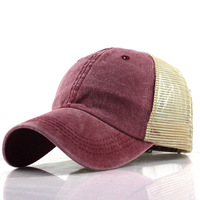 Gorra de Camionero Unisex de Buena Calidad, Color Naranja, 6 Paneles, Estilo Vintage Lavado, 100% Algodón, Parte Trasera de Malla