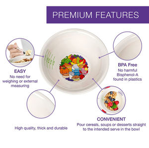 Bol de contrôle des portions en porcelaine, ensemble pour la perte de poids, le diabète et des régimes alimentaires plus sains, outil éducatif et visuel - Product Image 4