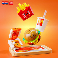 Mini blocs de construction Hamburger Frites Ensemble de construction Modèle réaliste de restauration rapide Jouets alimentaires Kawaii pour la décoration intérieure OEM