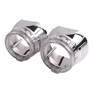 2.5 Inch Lens <b>Projector</b> Silver Shroud With LED Angel Eyes White Car Accessories Led Lens Cover - Product Image 5