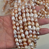 Perles d'eau douce de forme irrégulière de couleur bonbon de style baroque, perles en vrac, bracelet fait main, produit semi-fini, 18 cm de long