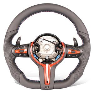 Volante de Cuero Personalizado en Azul, Rojo Rosa y Negro para <span class=keywords><strong>BMW</strong></span> F30 F32 F10 E90 E60 <span class=keywords><strong>M5</strong></span> F80 F82 E91 E92 X5 X6 M3 <span class=keywords><strong>M5</strong></span> - Product Image 1