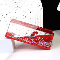 Cube carré rectangulaire en acrylique Aqua Floating Oil Cubic Water Bubble Floating Liquid Paperweight Snow Globe
