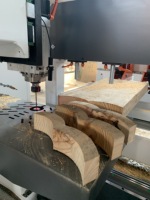 Routeur CNC de 150 mm d'épaisseur pour la découpe du bois massif, moteur NC Studio PLC 9KW+2.2KW, puissance du broche pour le traitement des meubles européens