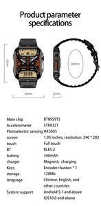 นาฬิกาอัจฉริยะ Drioshipping Ultra Smart Watch สำหรับกีฬากลางแจ้ง ขนาด 49 มม. พร้อมที่ชาร์จไร้สายแบบ SMS หน้าจอ Amoled 7in1 สมาร์ทวอทช์ พร้อมกล่องของขวัญ - Product Image 6