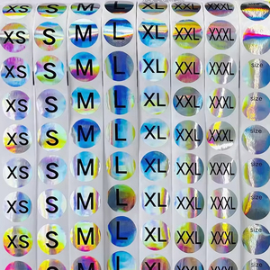 Etiquetas Adhesivas Redondas Personalizadas con Número, Holográficas, en Varios Tamaños (S, M, L, <span class=keywords><strong>XL</strong></span>, 2XL), Resistentes al Agua, de Vinilo - Product Image 1