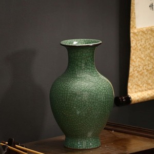 <span class=keywords><strong>Vase</strong></span> de glaçure de fissure de glace <span class=keywords><strong>vert</strong></span> antique fait à la main grande <span class=keywords><strong>bouteille</strong></span> de fleur en porcelaine de Style Art déco en céramique chinoise pour la décoration de la maison - Product Image 2