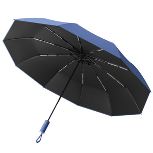 Parapluie automatique unisexe de grande taille avec revêtement noir pliable et fixe Design classique par le fabricant - Product Image 1