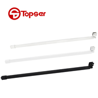 Salle de douche Porte en verre Noir mat Barre de support réglable Type carré Rotation Barre de support télescopique