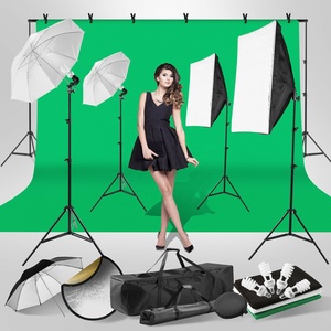 High quality adjustable aluminum frame Photo Studio Lighting Photography Backdrop Stand Light Kit Umbrella Set