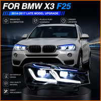 Phares avant de rechange pour BMW X3 F25 2014 2015 2016 2017, style G38 Série 5 2023, avec projecteur LED laser bleu, pour mise à niveau facelift