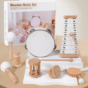 Wholesale Children's Orff Wooden <b>Musical</b> <b>Instrument</b> Set Wooden Toys With Maracas Xylophone Tambourine for Kids - Product Image 5
