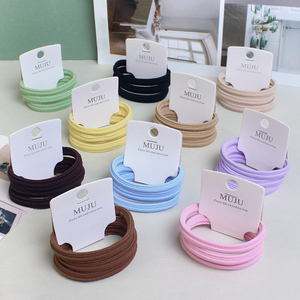 Set di 3 elastici per capelli spessi e altamente elastici, con strisce semplici, non danneggiano i capelli, per coda di cavallo alta, per ragazze e donne - Product Image 1