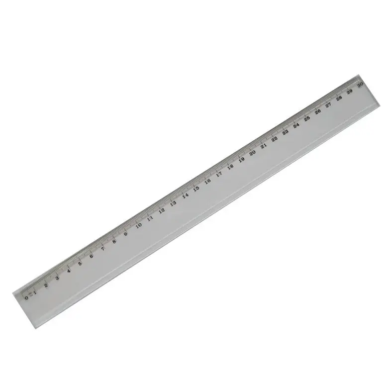 Regla recta métrica de 30cm para oficina, regla promocional de plástico