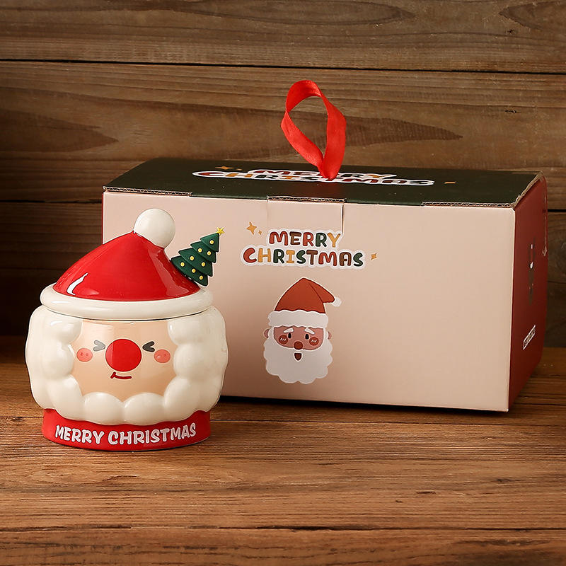 [Caja de regalo con tapa de taza y cuchara] Papá Noel - Lindo