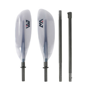 Pagaie en fibre de verre KP-2 Kayak gonflable à double lame Lame transparente Manche noir Extensible 230-240cm 4 sections Rame <span class=keywords><strong>AQUA</strong></span> - Product Image 1
