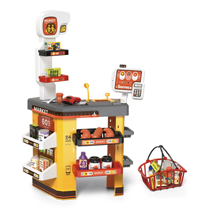 Ensemble de jeu Supermarché pour enfants, avec caisse enregistreuse, panier de courses et accessoires de magasin d'alimentation pour jeu d'imitation - Product Image 1