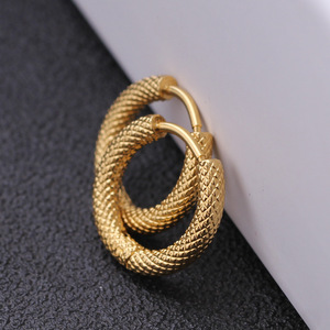 Fashion Hoop <b>Earrings</b> <b>3mm</b> Frosted Snake Pattern Stainless Steel Gold Silver Color Women Gift Jewelry - Product Image 3