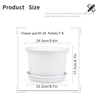 Plateau de pot de fleurs classique en résine pour plantes d'intérieur/extérieur, décoration de jardin et de maison, durable, pour bonsaï, fleurs, succulentes, pothos, avec drainage