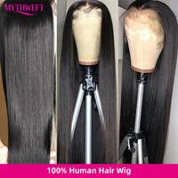 Perruque en cheveux humains naturels de 40 pouces de long, avec dentelle frontale HD 13x4, pré-épilée, ultra-lisse, pour femmes noires