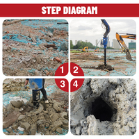 Tarière hydraulique pour excavatrice avec moyeu hexagonal à transmission planétaire pour le forage de trous de poteaux de clôture et la plantation d'arbres