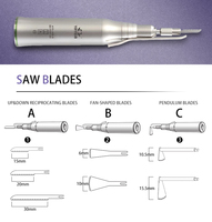 Kit complet de coupe osseuse dentaire-Scie à basse vitesse avec lames chirurgicales assorties pour implants