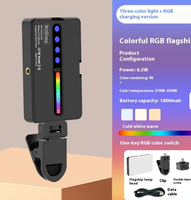 Lampe d'appoint LED RVB M160RGB à clip pour téléphone portable, panneau lumineux coloré, mini lampe d'appoint avec batterie - Vente chaude