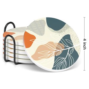Custom logo <strong>Coasters</strong> With Cork Base Absorbent <strong>Coasters</strong> With Holder Set Stone Ceramics <strong>Coasters</strong> <strong>for</strong> <strong>Drinks</strong> Customized Printed - Product Image 3