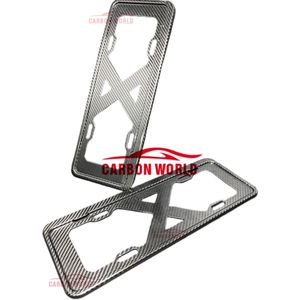 Cadre de plaque d'immatriculation de voiture en fibre de carbone personnalisation personnalisée Style sportif adapté à tous les modèles - Product Image 4