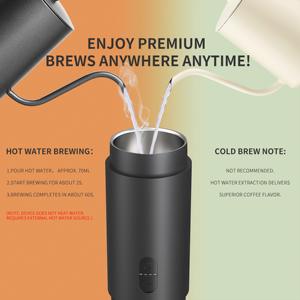 Cafetera Espresso Portátil Recargable |   IPX5 Resistente al Agua, Depósito de Agua Metálico de 100 ml, Compatible con Café en Polvo y Cápsulas - Product Image 6