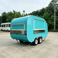 Remorque de Restauration Haut de Gamme en Acier Inoxydable et Fibre de Verre 4m/13.12ft, Camionnette Alimentaire à Double Essieu Tandem pour Glaces, Bonbons et Réchaud à Gaz