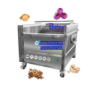 Baiyu Industrial Fruit Peeler Cutter Sweet Potato Carrot Yam Potato Skin Removal Machine PLC Components Raw Material Processor