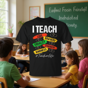 Camiseta para profesores de historia negra, regalo promocional con la frase: Teach Love Equality Strength Kindness - Product Image 3