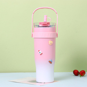 Gobelets isothermes personnalisés en acier inoxydable à double paroi de 40 oz, tasses de voyage écologiques avec poignée, vente en gros de bouteilles d'eau aux États-Unis - Product Image 6