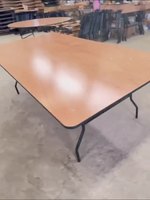 Table à manger pliante en bois au design moderne, vente en gros de tables rectangulaires et rondes pour banquets, hôtels et événements de mariage en plein air