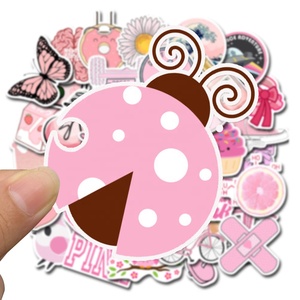 50 Uds. Etiqueta adhesiva de decoración bonita rosa <span class=keywords><strong>para</strong></span> niños, niñas, estudiantes, cuaderno, calcomanía de papel, botella, portátil, etiquetas de pintura Diy - Product Image 2