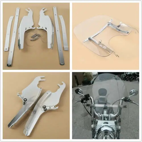 XINMATUO XF290688-Bracket Pare-Brise Pare-Brise Kit de Support de Montage Pour Harley Davidson FL Modèles Softail